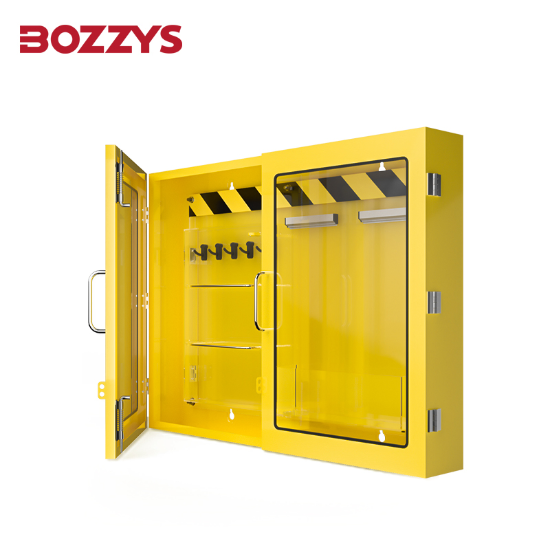 Lockout Station for Double-Opening Transparent Cabinetdescription Door