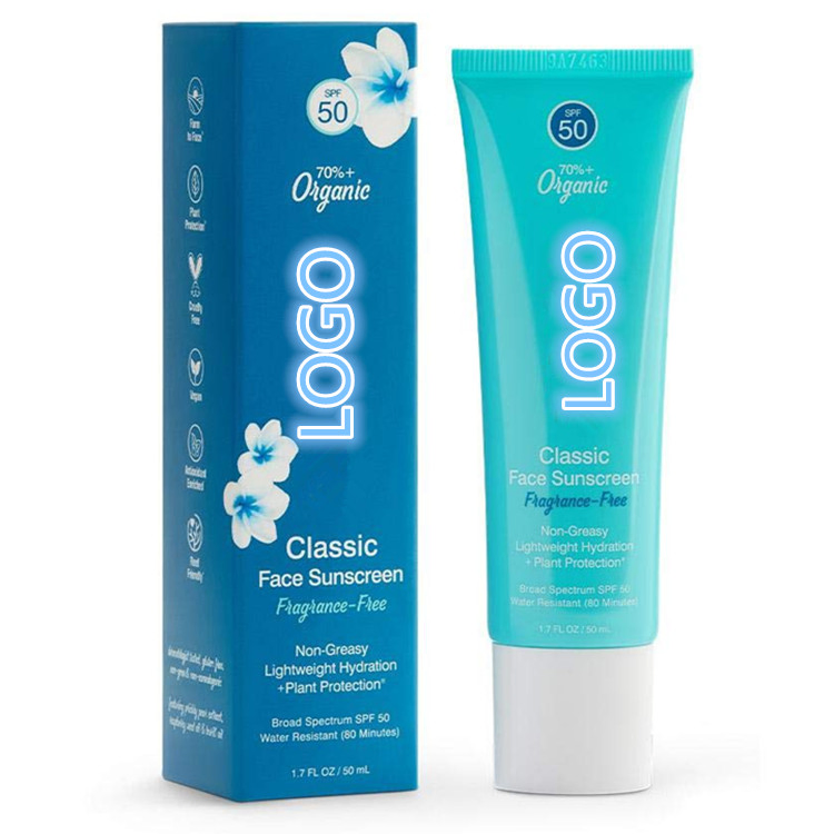 OEM Custom Organic Face Sunscreen & Sunblock Lotion for SPF 50