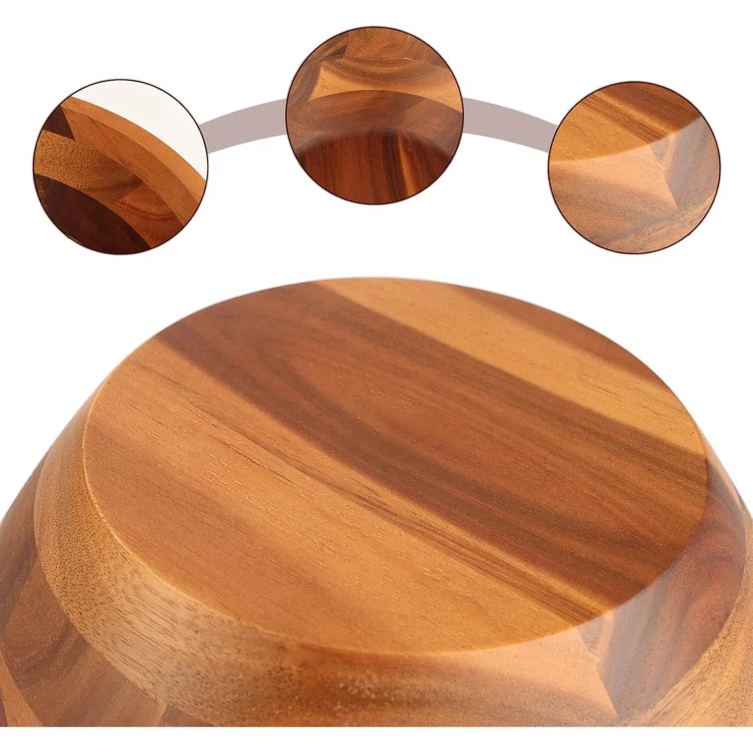 Acacia Wood Serving Fruit Nut Dessert Snacks Salad Bowl