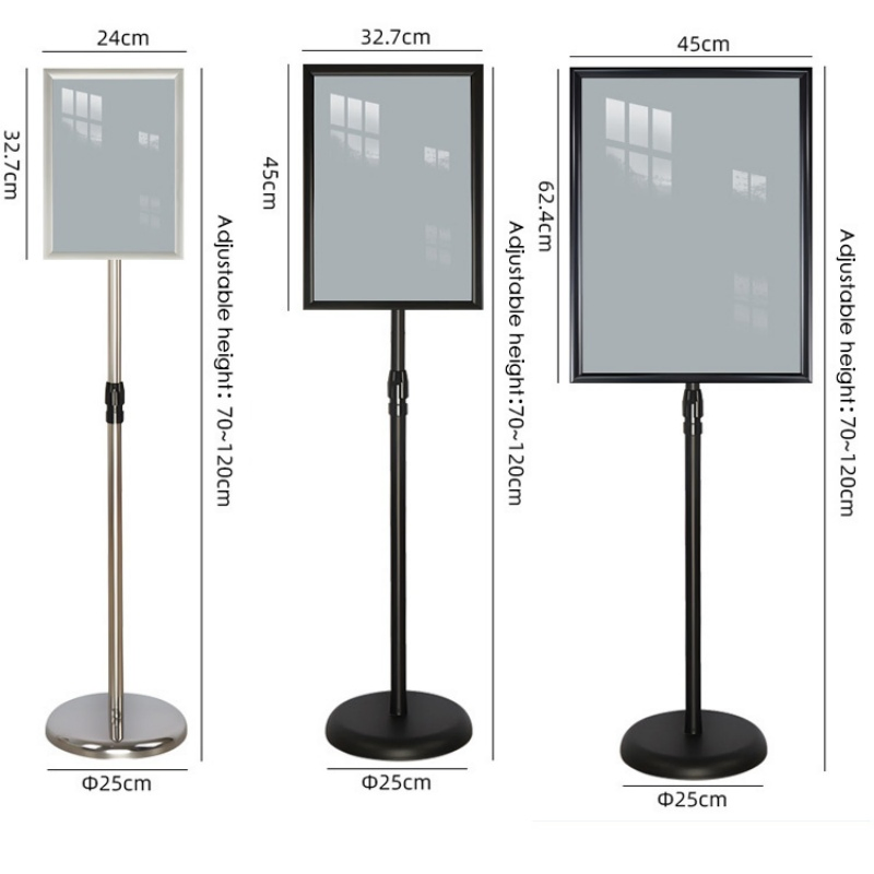 Foska Good Quality Exhibition Mobile Aluminum Alloy A2 A3 A4 Poster Display Stand for Business