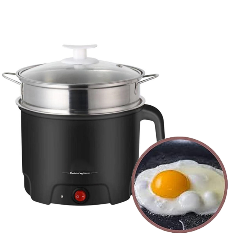 Portable Multifunction Electric Multi Cooking Electric Hot Pot Cooker Suitable for Noodles/Hotpot/Soup Mini Electric Frying Pan with The Food Steamer