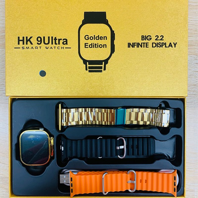 Luxury Gold HK9 Ultra Smart Watch Set