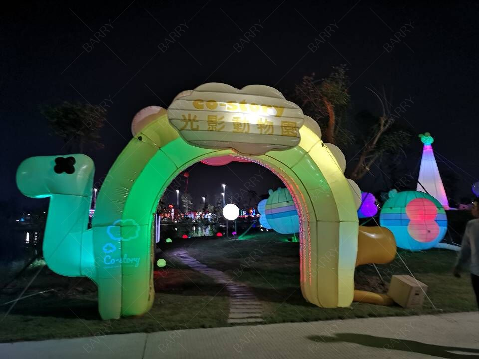 Outdoor Commercial Event Advertising LED Lighted Animal Shape Inflatable Arch