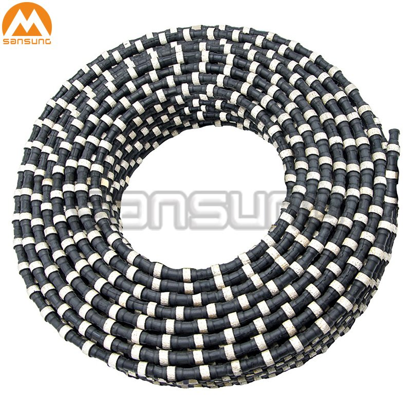 Granite and Marble Block Quarrying and Squaring Diamond Saw Wire Rope with Rubber or Plastic Coating
