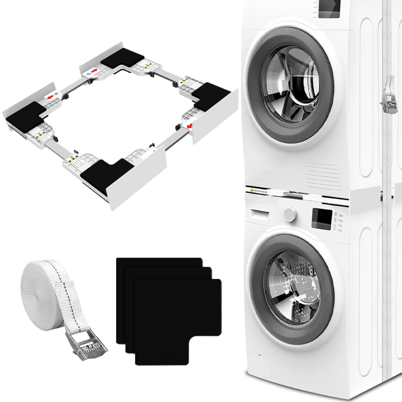 Robust Washing Machine Stacking Kit with Reinforced Steel Frame Support