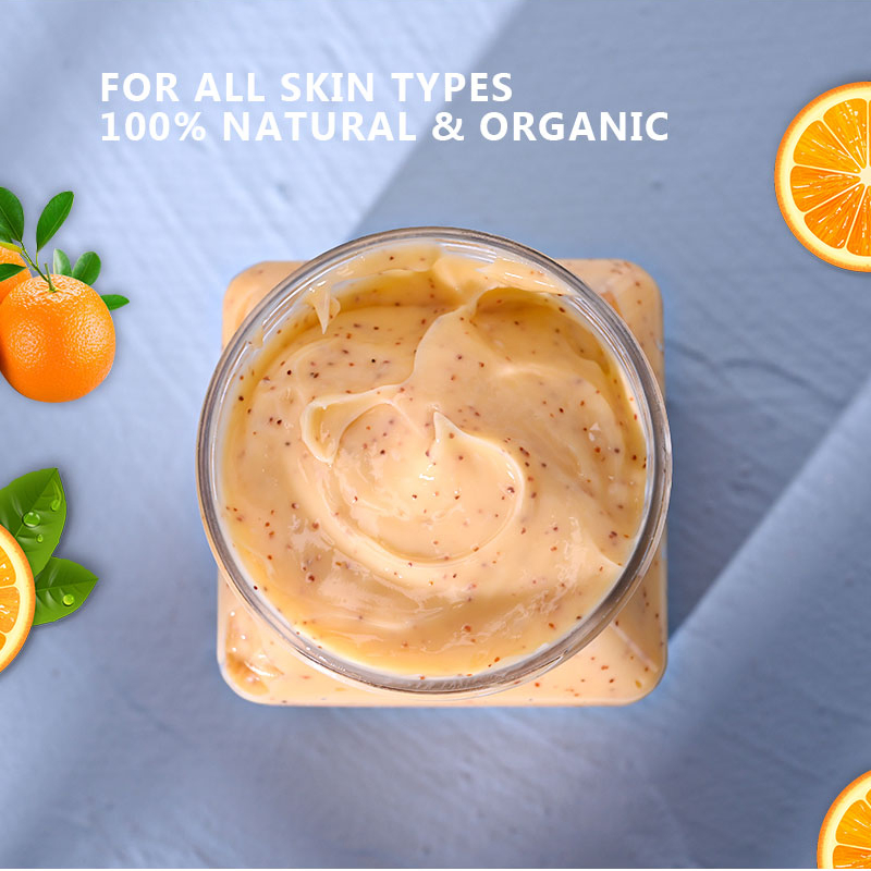 Beauty Cosmetics Skin Care Natural Organic Fruit Exfoliating Orange Body and Face Scrub