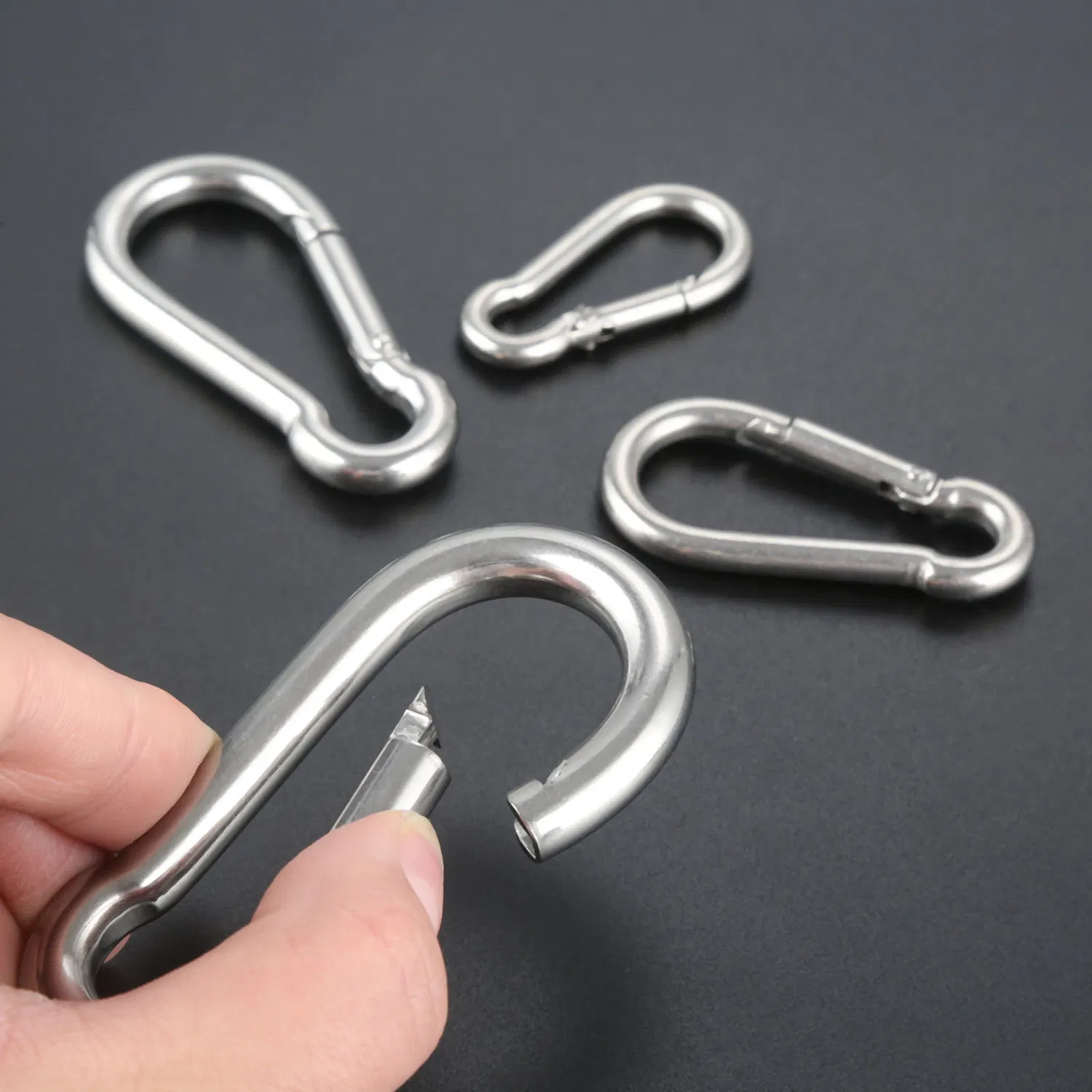M8 80 mm Stainless Steel Spring Snap Hook Carabiner Stainless Steel Clips