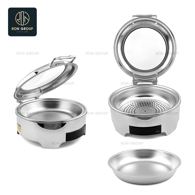 Wholesales Roll Top Silver Stainless Steel Catering Hotel Restaurant Food Warmer Buffet Chafing Dishes