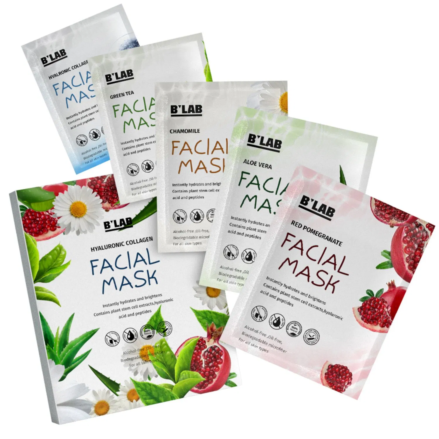 OEM Private Label Facial Mask Skin Care Whitening Moisturizing Disposable Face Sheet Mask