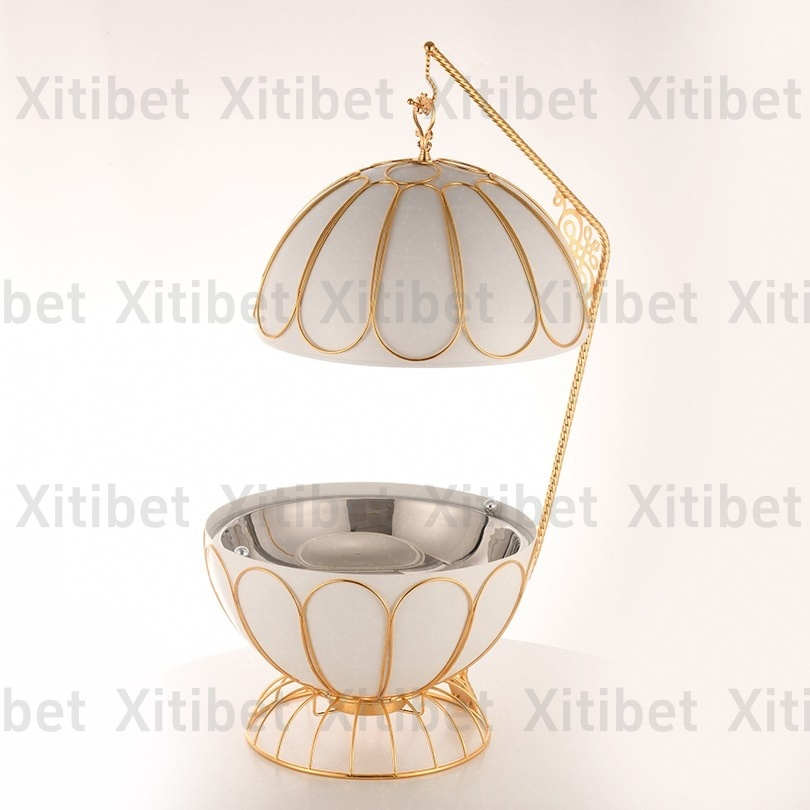 Chafing Chafer Buffet Catering Set Hanging Lid Egg Ball Black White Round Chaffing Dish