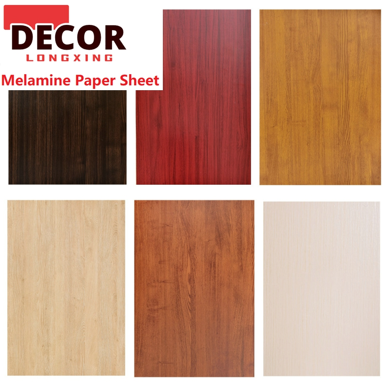 Factory Supply MDF Paper for Impregnating Laminating Wood Grain White Solid Color Mable 60g 70g 80g 90g 100g
