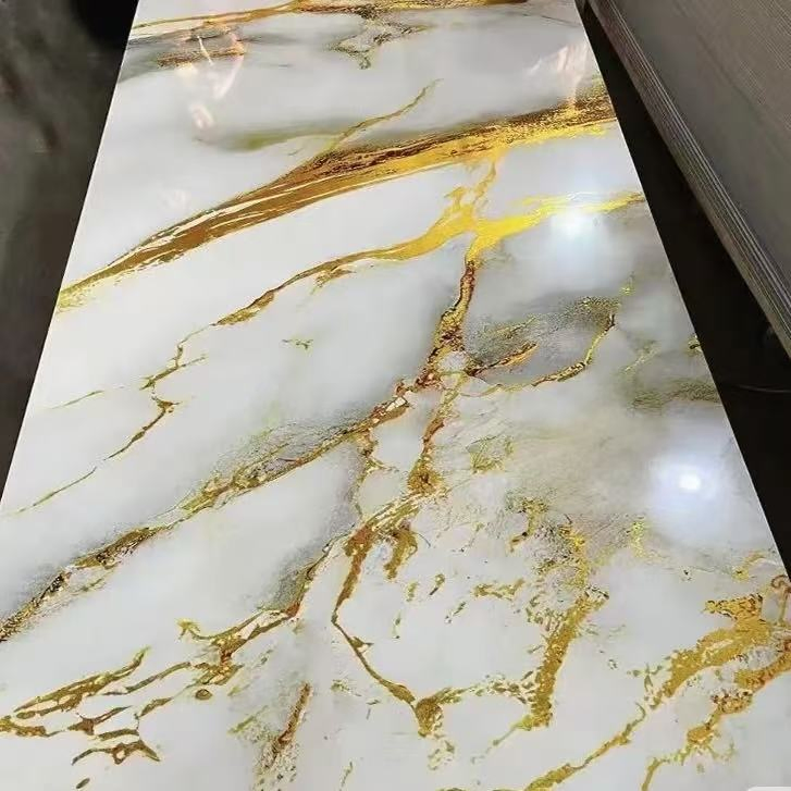 Wholesale Price High Glossy Marble PVC Sheets Carbon Slate Wall Panels