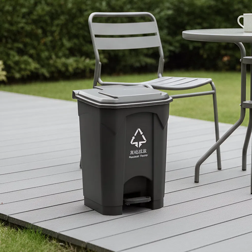 Пластиковый педальный мусорный бак 50 литров