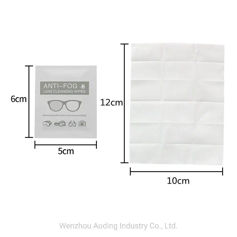 Eyeglasses Cleaning Wipes Cell Phone Tissue Towel Anti Fog Wipes Lens Glasses Screen Wet Wipes Material Paper Custom Anti Fog Wipes