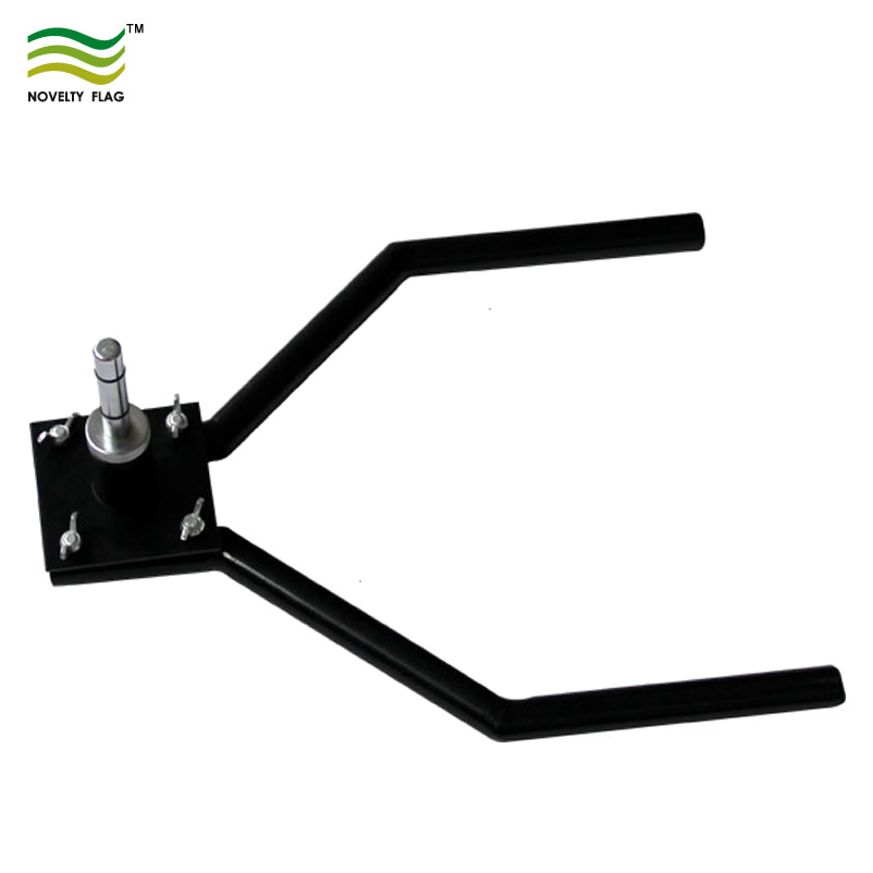 Steel Car Wheel Base for 6m Portable Telescopic Aluminum Flagpole (J-NF21M01004)