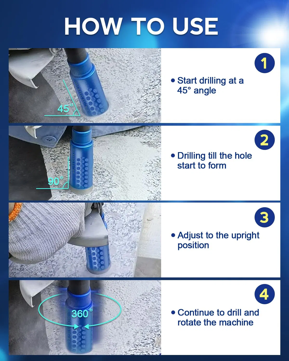Diamond Core Drill Bits - 1-3/8 Inch with 5/8-11 Thread Granite Hole Saw Dry or Wet Drilling
