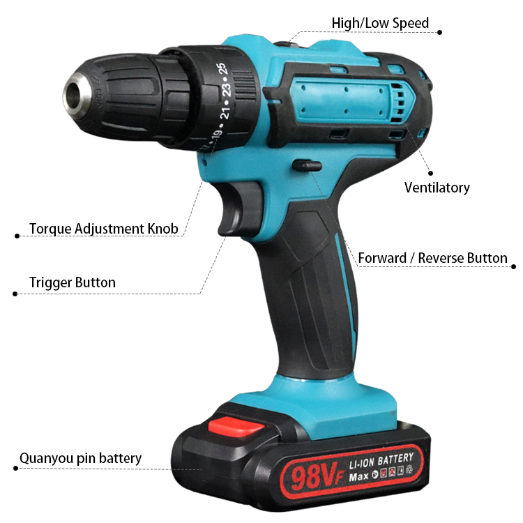 Аккумуляторный шуруповерт Yara с набором бит