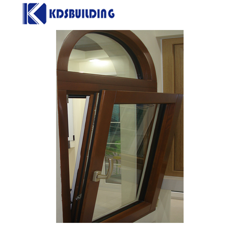 Kdsbuilding Beautiful French Power Coating Round German Wooden Tilt and Turn Windows