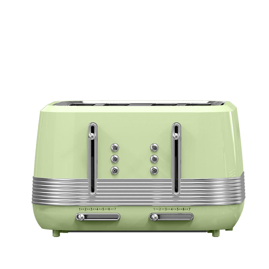 Retro 4 Slice Stainless Steel Electric Toaster Kitchen Retro Hotel Cordless Pop up Burger Bun Bread Toasters