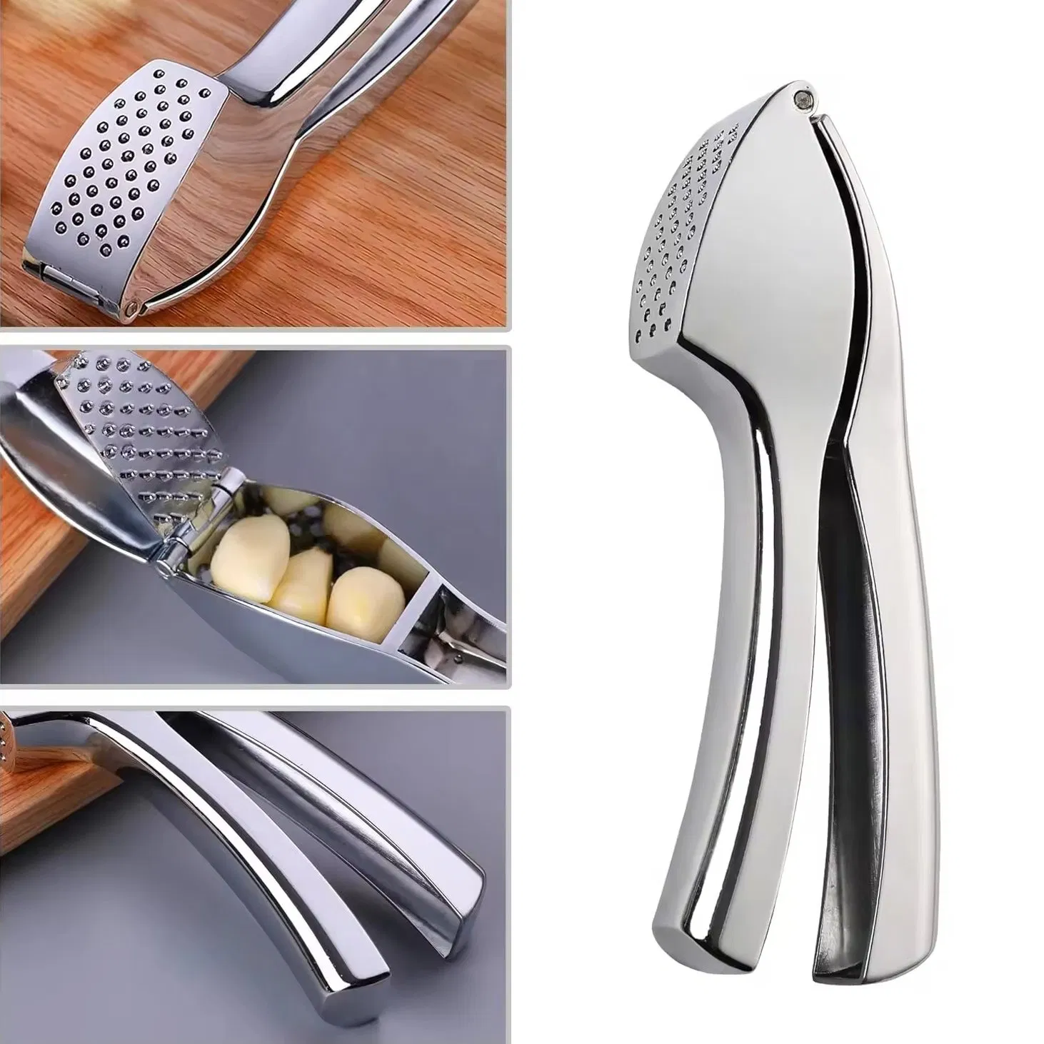 Factory Wholesale Stainless Steel Garlic Presser Tools Clove Crasher Commercial Garlic Press Mincer