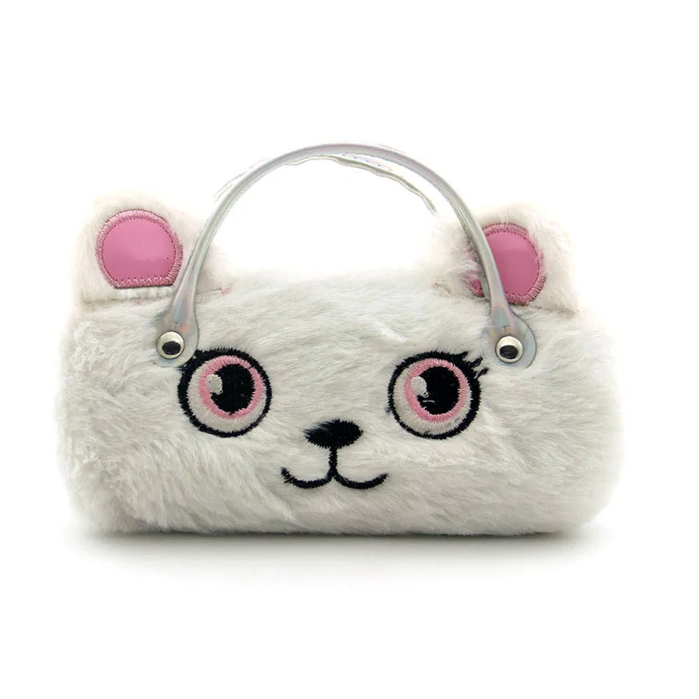 White Cat Glasses Case Kids Portable Fashion Box Hairy Spetacle Case