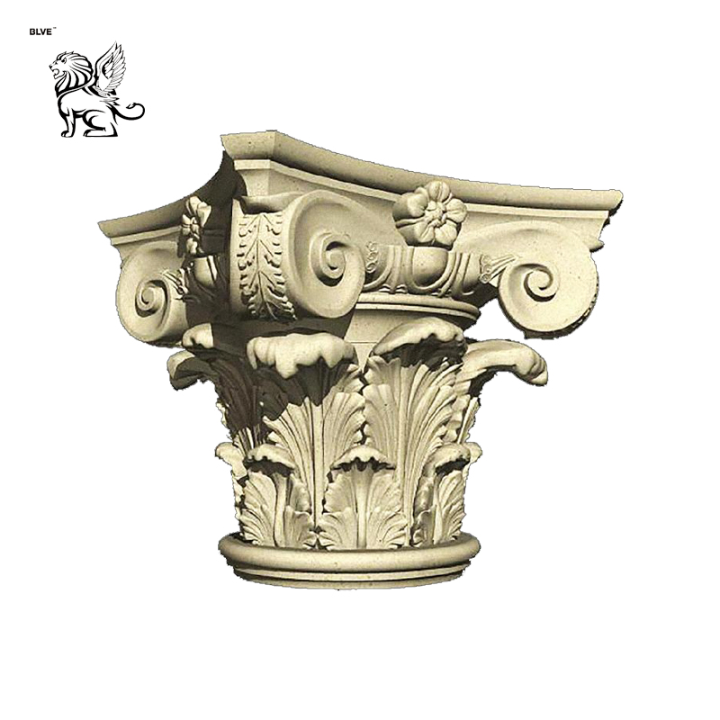 White Beautiful Marble Art Column Cap Mccy-05
