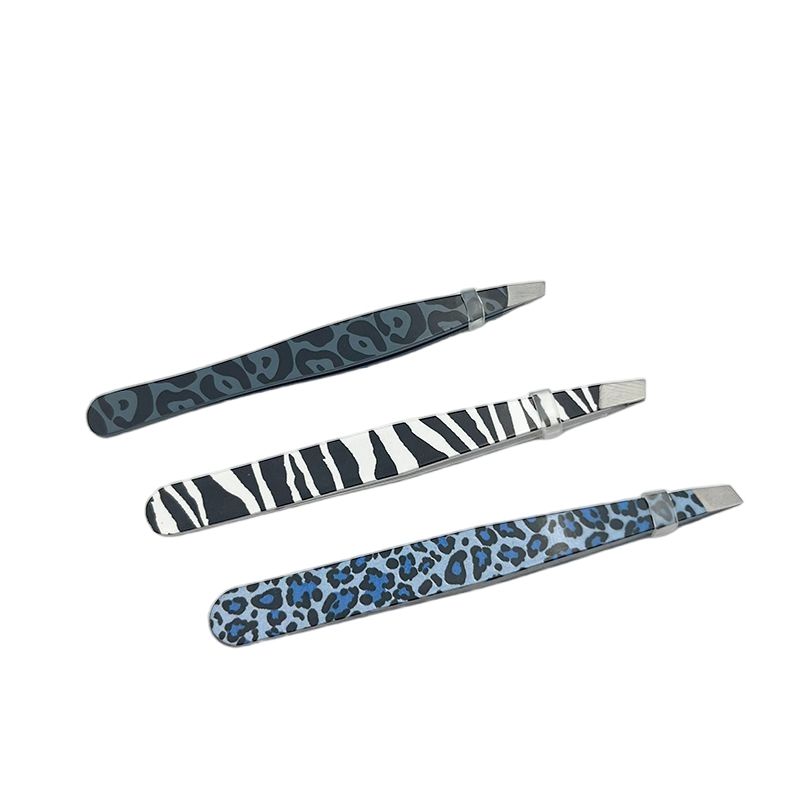 Excellent New Design Stainless Steel Slanted Eyebrow Tweezer for Plucking Makeup