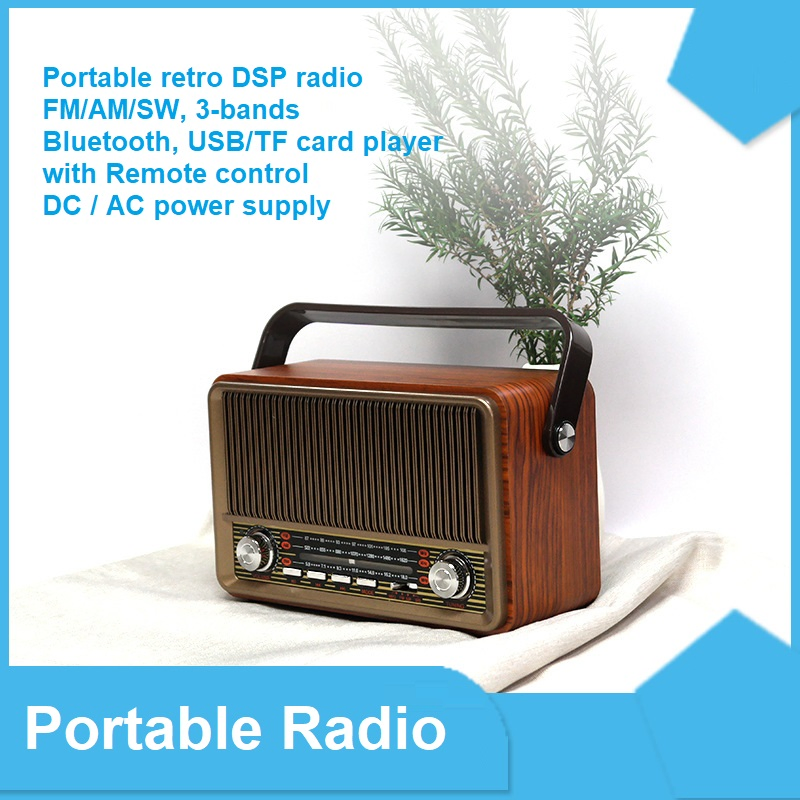 Портативное радио Retro с Bluetooth, USB и TF