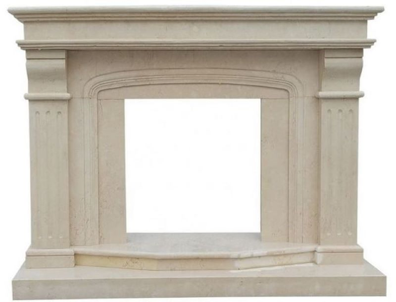 Beige Marble Fireplace Mantels for Indoor / Outdoor