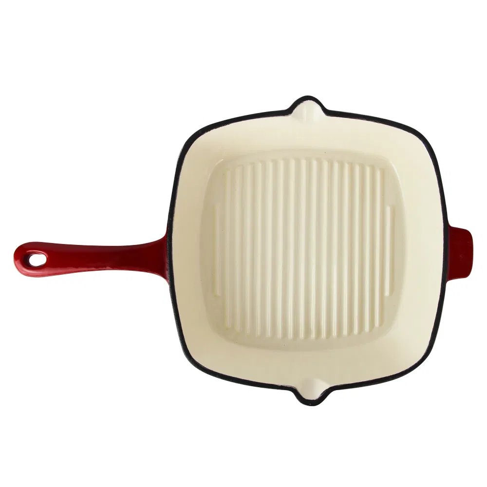 Cast Iron Steak Grill Pan and Enamel Colorful Skillet