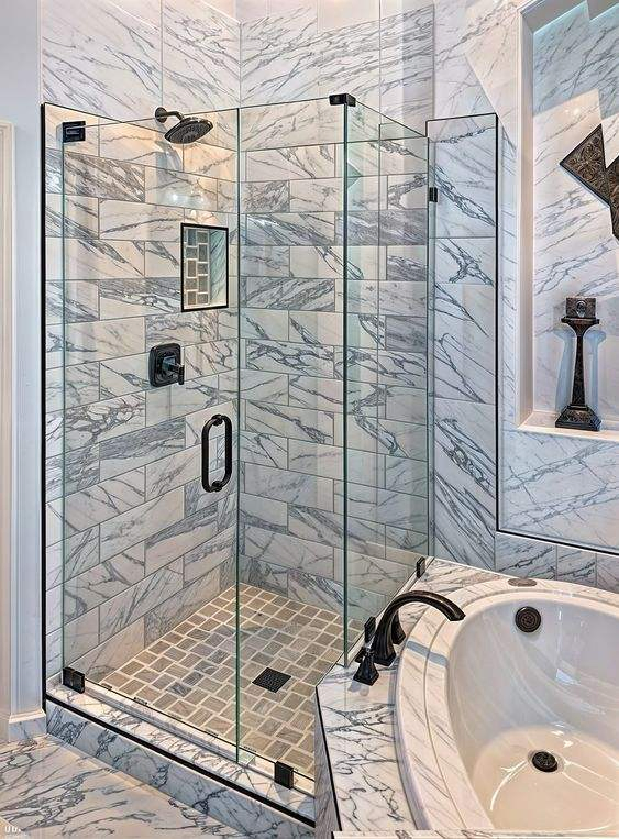 Cbmmart Stainless Hand Bar Bathroom Frameless Tempered Glass Shower Door