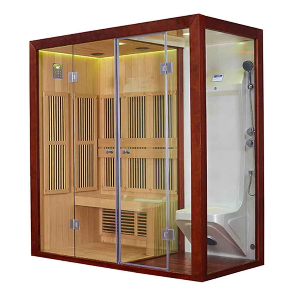 Electronic Digital Touch Control Finnish Wood Double Infrared Sauna Bath Wooden Room