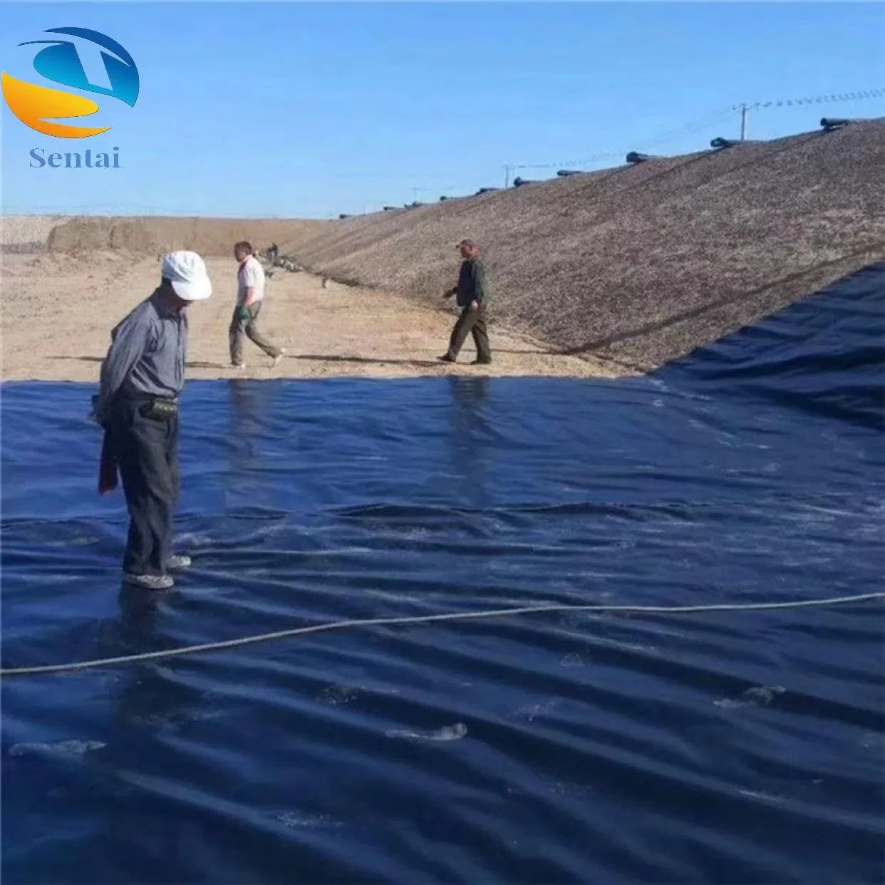 0.75mm 1mm 1.5mm HDPE Geomembrane Waterproof Cloth for African Sea Salt Drying Pool Landfill Anti-Seepage Membrane Liner