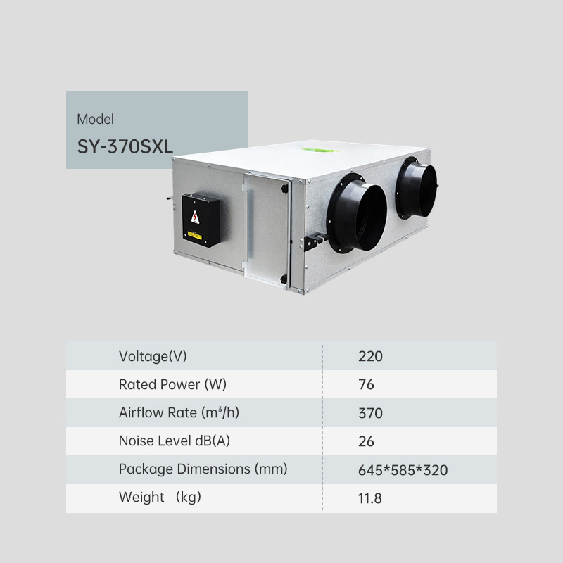 Classroom Use Sy-370sxl New Fresh Air Ventilator with Efficient Purification