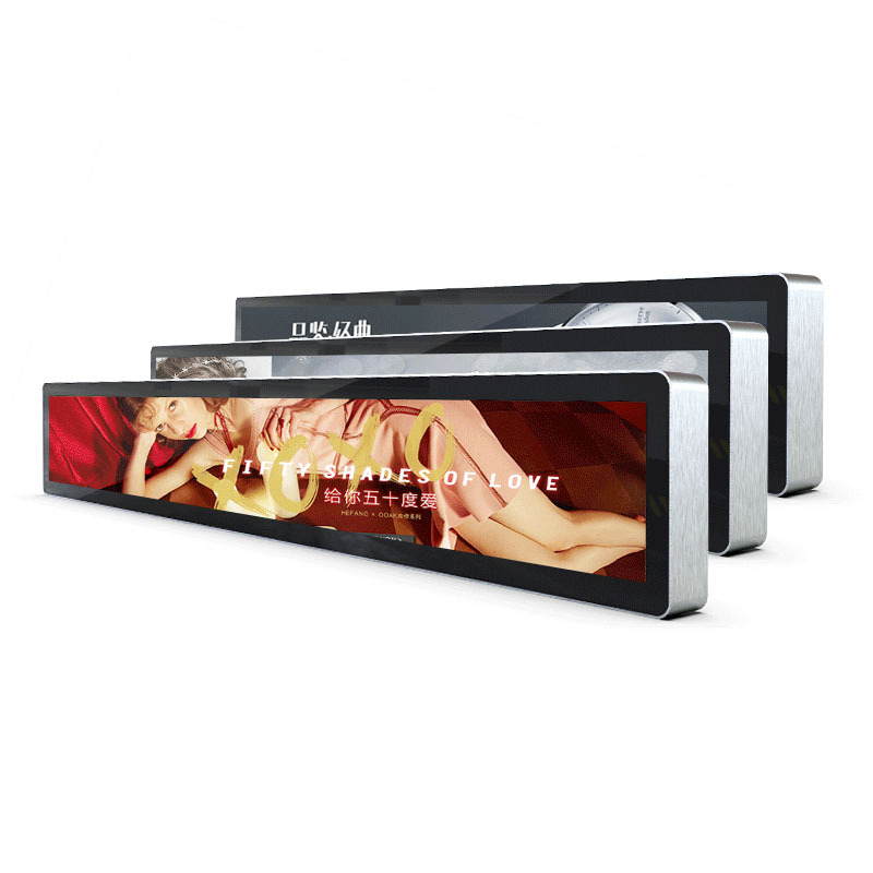 Strip Shelf Edge Advertising LCD Display Wide LCD Panel Sign Supermarket Shelf Bar Screen