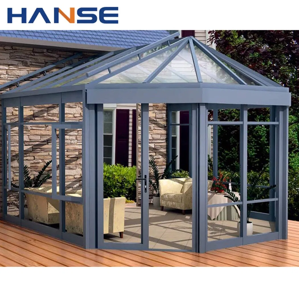 Customization Backyard Aluminium Waterproof Tempered Glass House Winter Garden Sunroom for Veranda Villa