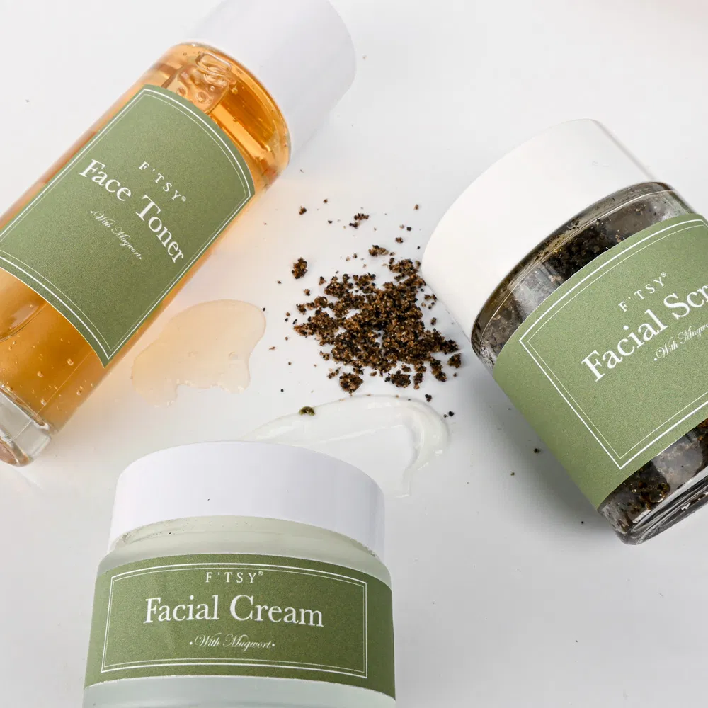 Herbal Mugwort Face Moisturizer Cream Korean Skin Care Set