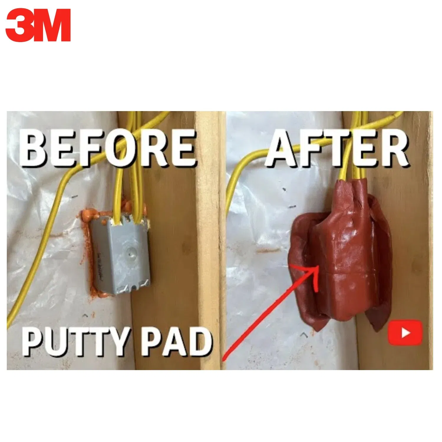 No Mixing Fire Stop Putty Pad Made in USA 3m