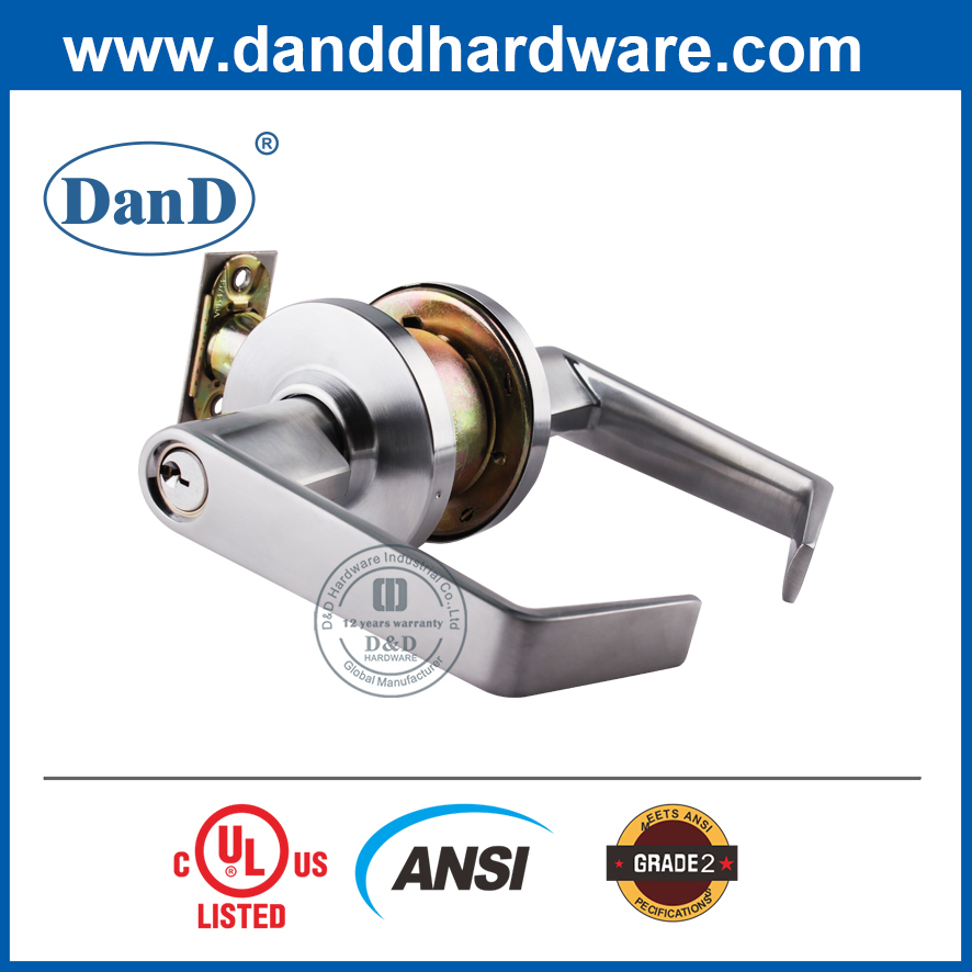 UL Listed ANSI Grade 2 Door Hardware Accessories Interior Door Lever Handle Lock Fire Rated Amercian Style Tubular Lockset Lock