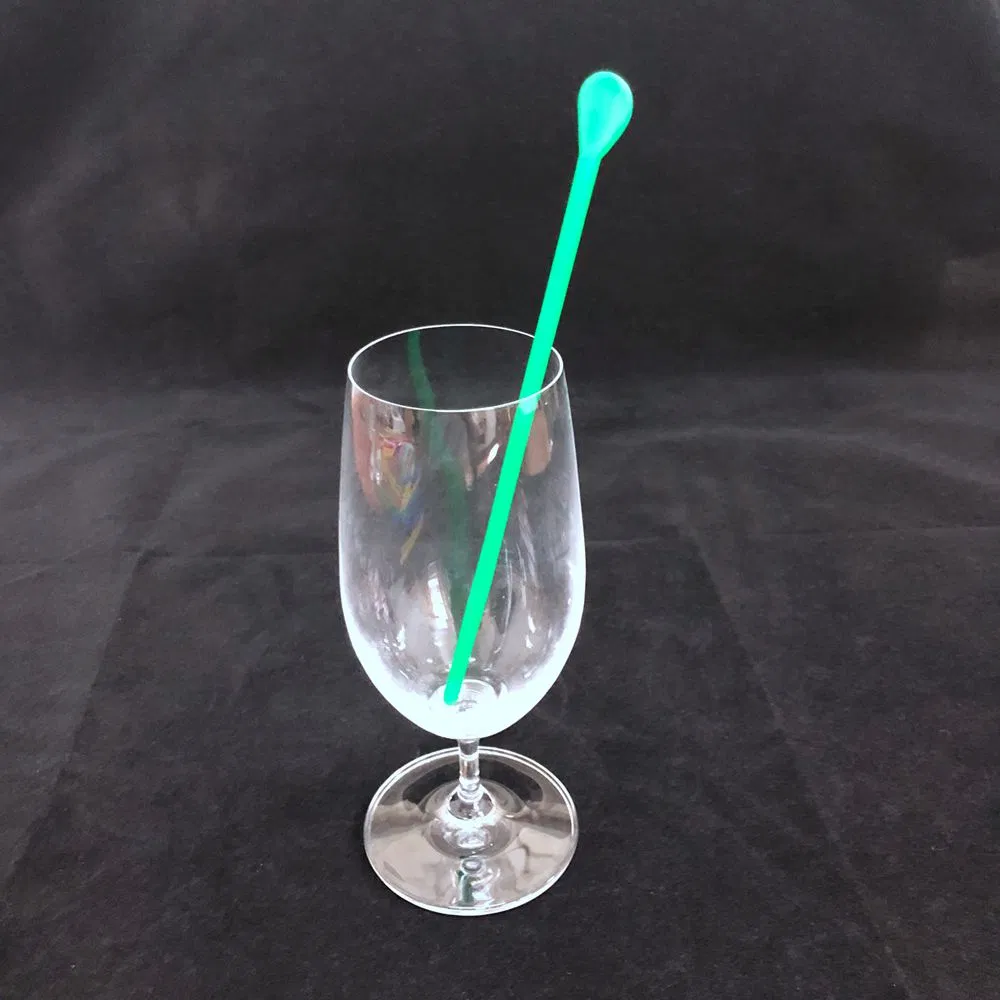 Eco-Friendly Green Spoon Straws with Plastic Wrapped for Milkshakes