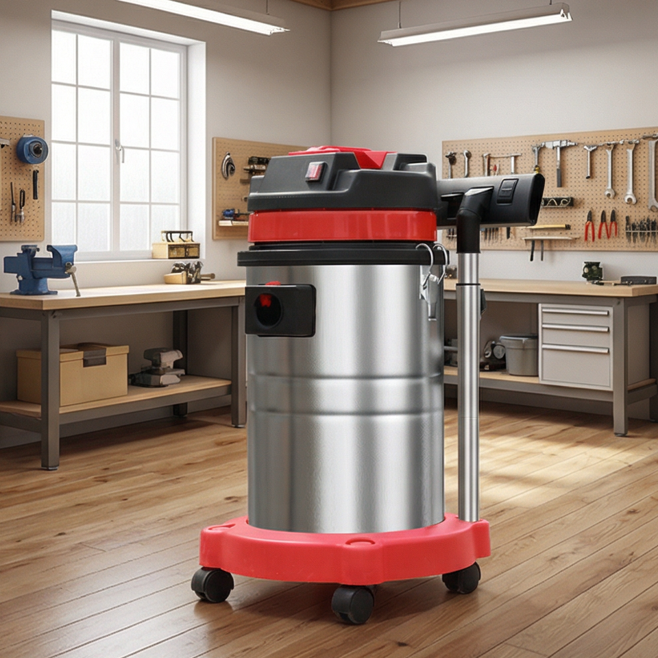 35L/9.25 Gal Wet and Dry Stainless Steel Tank Large Industrial Vacuum Cleaner for Floor, Carpet