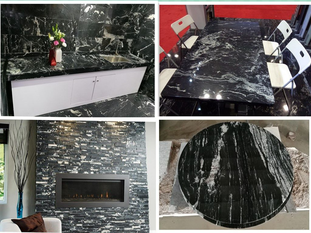 White/Black Granite Polished Solid Stone Surface Artificial/Engineered Quartz Countertop Slabs