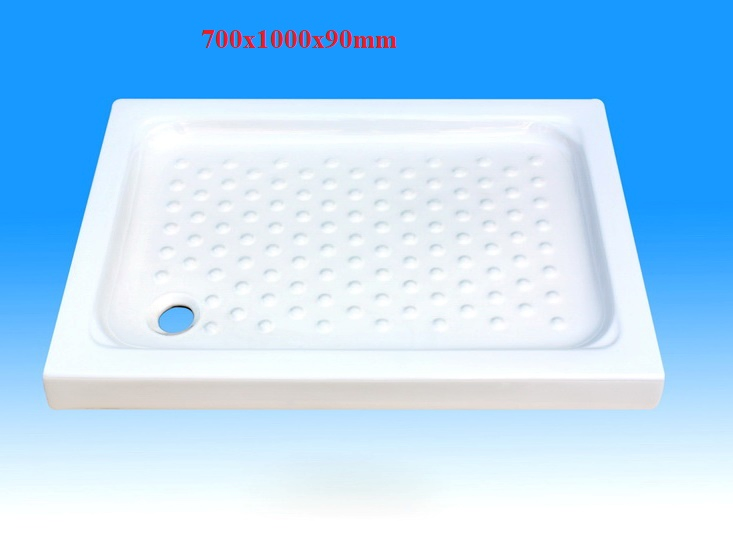 Ocst-700100090 White Rectangle Ceramic Shower Tray in Size 700X1000X90mm