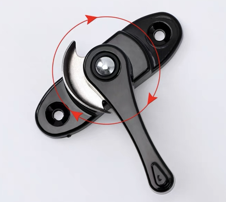 CE ISO Window Door Hardware Accessories UPVC Window Crescent Lock 360 Degree Safety Double Sided Crescent Lock for Sliding Window
