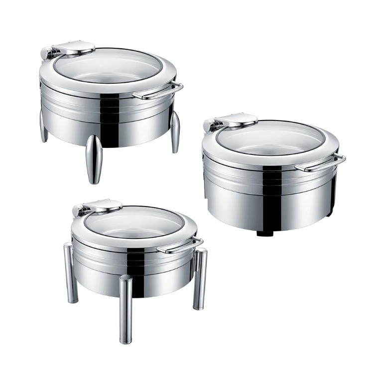 Glass Window Food Warmer Hydraulic Chafing Dish Fuel Buffet Induction 9L Chafer