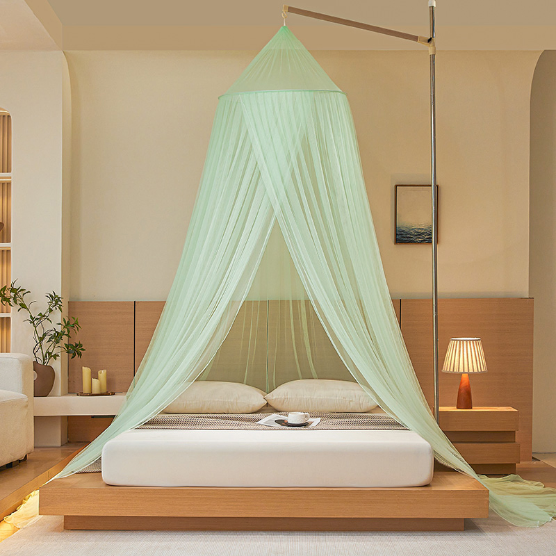 Luxury Home Queen Size Bed Circular Mosquito Net 100% Polyester Round Hanging Foldable Easy up Dome Ceiling Canopy Cover King Size