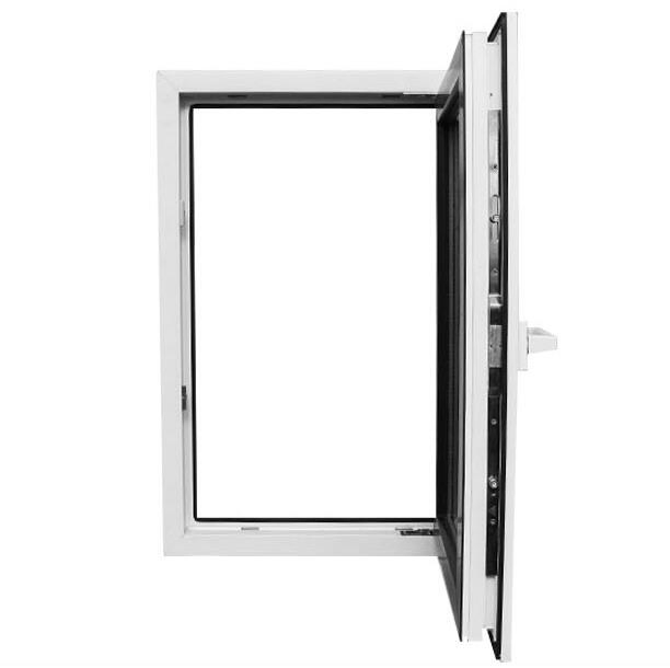 Low Price White Color UPVC Vinyl Casement Glass Window Hinged Window