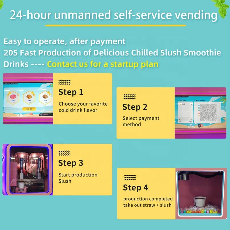 Best Selling Fully Automatic Slush Machine Commercial Slush Frozen Drink Vending Machine