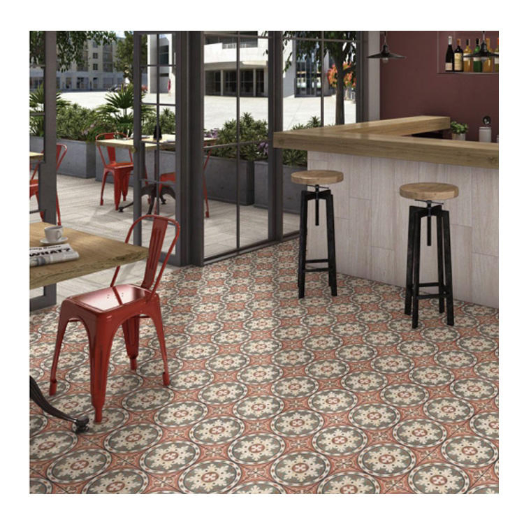 Art Porcelain Cement for Wall Black and White Flower Tile Green Flower Pattern Floor Tile