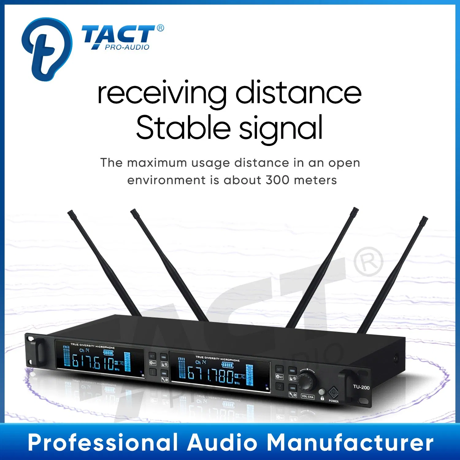 Hot Sale UHF Ture Diversity Power Microphone for Party & Performance